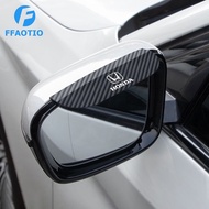 FFAOTIO 2PCS Car Rear View Mirror Rain Guard Carbon Fiber Rain Cover Car Accessories For Honda Vezel Fit Civic Jazz City Odyssey HRV Accord CRV BRV Mobilio BRIO