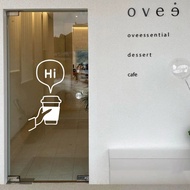 HI COFFEE Coffee Shop Glass Sticker Creative Milk Tea Shop Coffee Cup Pattern Sticker Door Sticker C