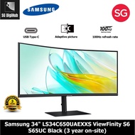 Samsung 34" ViewFinity S6 S65UC WQHD Black Monitor LS34C650UAEXXS (3 year on-site)