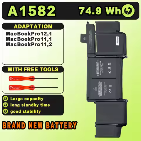 SAT A1582 New Laptop Battery Replacement For Apple A1502 2015Year MacbookPro(13")12.1 11.42V 6330MAH