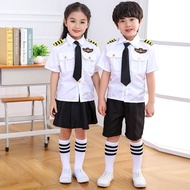 Captain Stewardess Suit Men Women Stewardess Pilot Suit Chinese Uniform Children Stewardess Performa