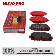 Nuvo-Pro Brake Pad Front Toyota Vios / Altis 2008-2011 VAX-2108K SET