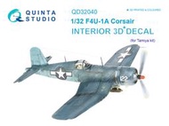 ㊣ Quinta Studio 1/32 F4U-1A 美軍海盗戰機  Tamiya 3D立體浮雕水貼 QD32040