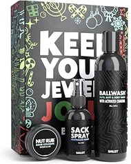 Ballsy Gift Set For Men, Jolly Jewels Pack, Includes Body Wash, Deodorizing Spray, and Cologne Rub,