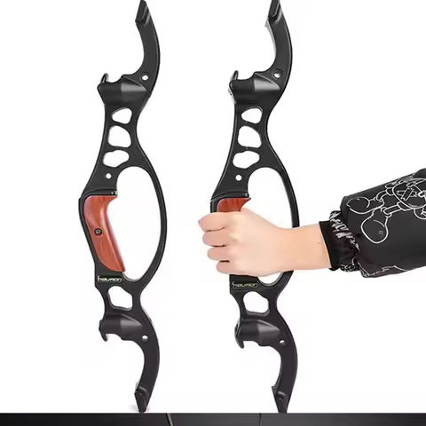 Bow 21 Inch Aluminum‑Magnesium Alloy Recurve Bow Riser Archery Shooting Target Practice Bow Handle R