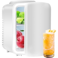 Portable Mini Fridge, 4L Cooler/Warmer Compact Refrigerators with 220V AC Cords, for Food, Drink, SkinCare, Office, Bedroom, Dormitory, White