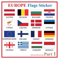 EUROPE Flag Sticker Austria Belgium Bulgaria Croatia Cyprus Czechia Denmark EuropeanUnion Estonia Fi