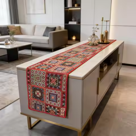 Dining Table Runner TV Cabinet Cloth Table Runner Cotton Linen Table Runner Nordic Household, Soft T