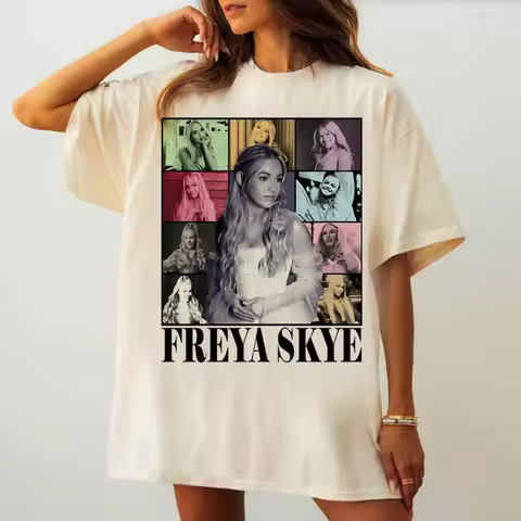 Freya Skye top tees teen Gothic aesthetic Classic Grunge shirt Colorful Pastel Y2k graphic Grunge