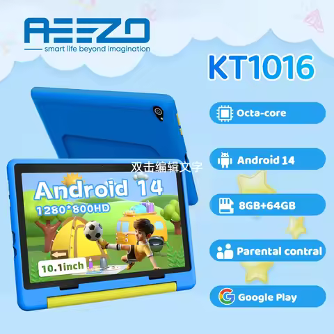 AEEZO10 Inch Kids Tablet Android 14 Octa-Core 8GB RAM+64 GB ROM Parental Control with Kid Protective