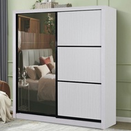 Home Elite Almari Baju Wardrobe Closet Sliding Door Anti-Jump Cabinet Living Room Bedroom Furniture