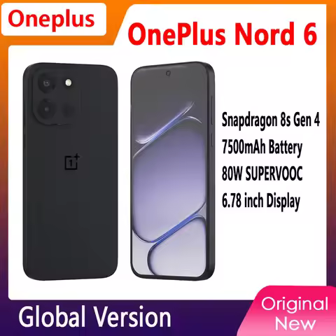 Original OnePlus Nord 6 Global Version Smartphone 165Hz 1.5K AMOLED Display Snapdragon 8s Gen 4 50MP