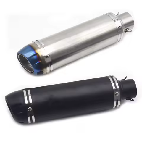 51mm Universal Motorcycle Exhaust Pipe Moto Leo Muffler Pipe Laser Logo For Honda FZ6N R1 R3 R6 Nmax