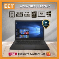 Avita Pura 14 Laptop (Intel N4020 2.80GHz,128GB,4GB,14'',W10) - Black