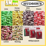 [400pcs]Gula Gula Hudsons Candy for Throats Gula Sakit Tekak Hudson’s Eumenthol Drop Hard Sweets Can