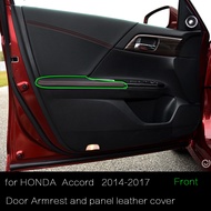Car Door armrest Panel Cover for HONDA Accord 2014 2015 2016 2017 G9 door handle siding leather modi