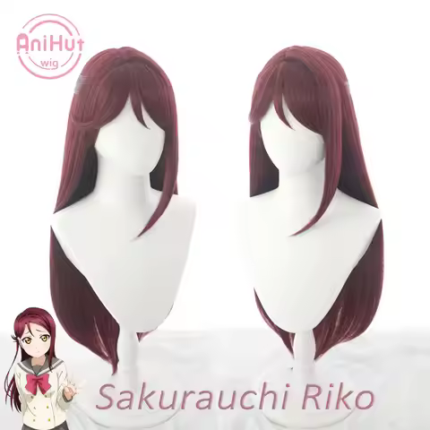 【AniHut】Sakurauchi Riko Wig Love Live Sunshine Cosplay Wig Red Synthetic Hair Sakurauchi Riko Anime 