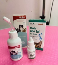 Bộ viêm tai chó mèo ( Rửa tai bioline & Nhỏ tai)