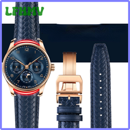 สายนาฬิกาหนัง LFHMV สําหรับ Iwc International Company Portugal IW371614 IW503312 Men Curved Watch Strap อุปกรณ์เสริม 22mm SGETR