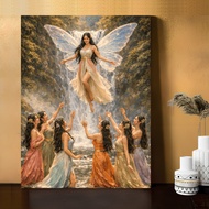 7 Angels Poster Painting Style Wall Decoration MDF Material