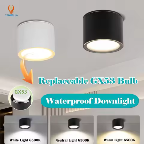 Waterproof Led Downlight GX53 Spot Led Light Replaceable Bulb Ceiling Down Lighting For Bedroom Livi