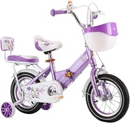 TING kids bike Children's Bicycle, Foldable, Seat Handlebar Height Adjustable, Purple And Blue, Folding Bicycle Suitable For Boys And Girls (Color : Purple, Size : 130x80cm)
