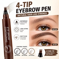 1PC/2PCS 4-Point Eyebrow Pencil Waterproof Liquid Eyebrow Pen Long Lasting 4 Fork Tip Brow Cosmetic