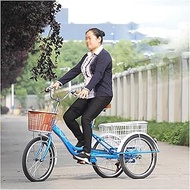 Tricycle Adult 3 Wheels Adult Tricycles 20 Inch Trike Cruiser Bike Single Speed Three Wheel Bicycles with Basket for Women Men Recreation Shopping Picnics Exercise Cycling Pedalling