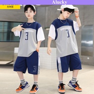 Baju Tshirt Budak Lelaki Boys Set 1-14y Boys Suit Kids Short Sleeve 2pcs Suit Children Clothing Bask
