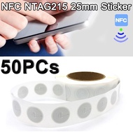 บัตร RFID NFC แบบ NTAG215 NFC 215 TAG High Performance Stickers Lables Compatible TagMo 25mm NFC Sti