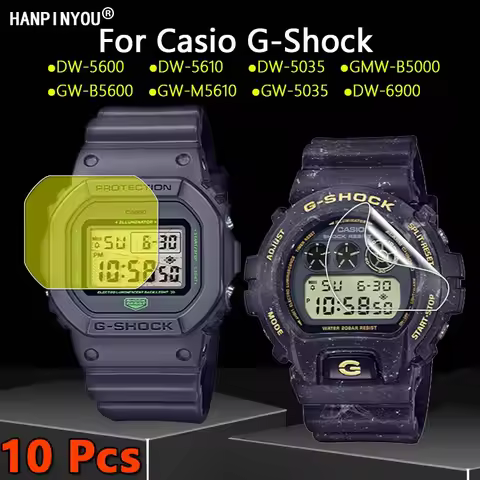 10 Pcs For Casio DW-5600 DW-5610 DW-6900 GW-B5600 GW-M5610 GW-6900 5035 Ultra Clear Soft TPU Screen 