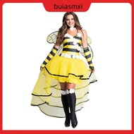 Adult Bee Costume Halloween Bee Costume Bee Cosplay Costume with Wings and Antennas Queen Bee Hallow