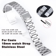 18mm Small Stainless Steel Strap for Casio Watch Band F91W F105 F108 A158W A168 AE1200 AE1300 Watchband for Men Women Replacement Bands Metal Bracelet