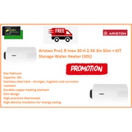 Ariston Pro1 R Inox 30 H 2.5K Sin Slim Storage Water Heater (30L)