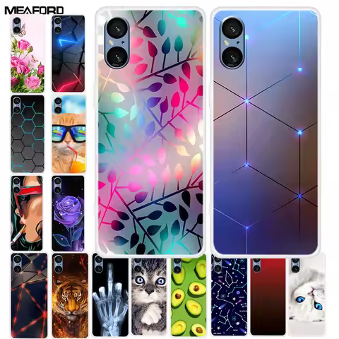 For Sony Xperia 5 V 5V 5G Case Clear Soft Silicone TPU Back Cover Fashion Phone Cases For Sony Xperi