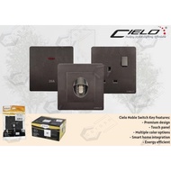 CIELO NOBLE Switched 1/2/3/4 Gang 1/2Way Wall Switch 13A/15A Socket Waterproof Cover Frameless [ SIR