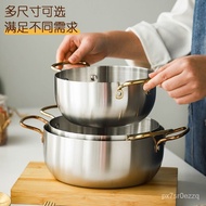 Korean-Style Ramen Pot Double-Ear Instant Noodle Pot Stainless Steel Soup Pot Household Noodle Pot Restaurant Creative S