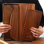 [92% Praise Rate] Walnut Tray Japanese Style Rectangular Tea Tray Fruit Tray Pizza Tray Wooden Tray 