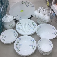 (Ready Stock!!) Queen Premium Opal 46pcs Dinnerware Set - Blue Love/