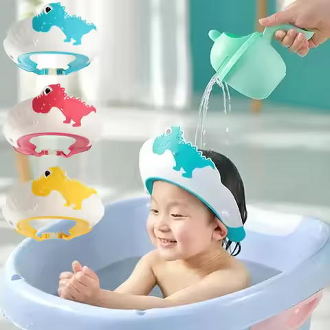 Baby Bath Caps Toddle Shampoo Cup Children Bathing Baby Shower Spoons Child Washing Hair Cup Kids Ba