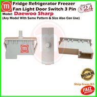 Daewoo Sharp Fridge Refrigerator Freezer Fan Light Door Switch 3 Pin LTK22