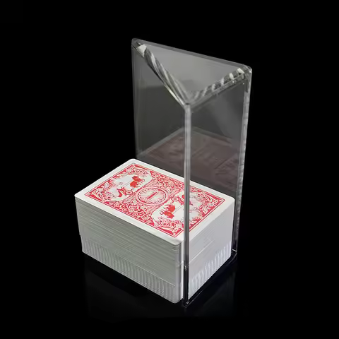 4 packs Playing Card Holder Clear Acrylic Texas Poker Card Box Black Gambling Game Casino High Quali
