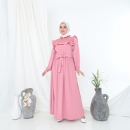 gamis crinkle kombinasi brokat premium