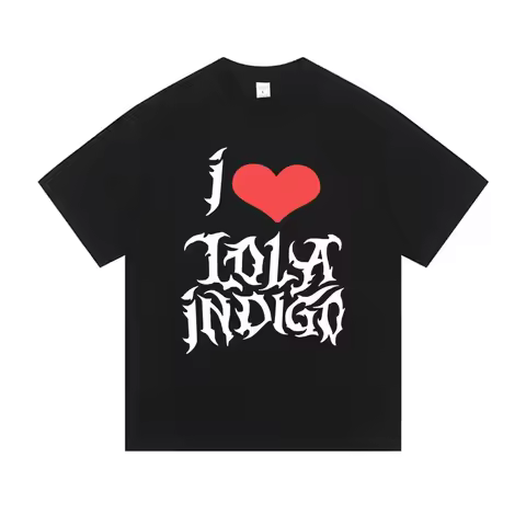I Love Lola Indigo Tour Printed T-shirt Summer Casual T-shirt Fashion Women's Short Sleeve Round Nec