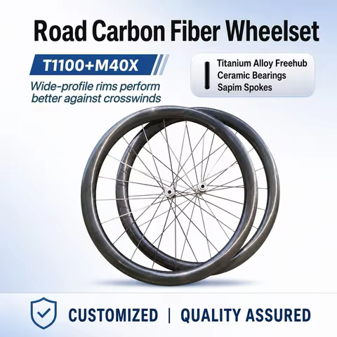 Toray T1100 & M40X Carbon Fiber Road Disc Brake Wheelset