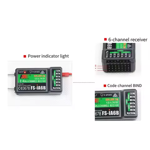 VO-Model Receiver Suitable For Flysky Fuse T6 I6 2.4G FS-IA6B 6-Channel Model Remote Controller Rece