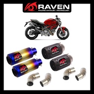 RAVEN Ducati 696 796 795 1100 Twin Muffler Slip On Motorcycle Exhaust Pipe Double Exhaust Muffler