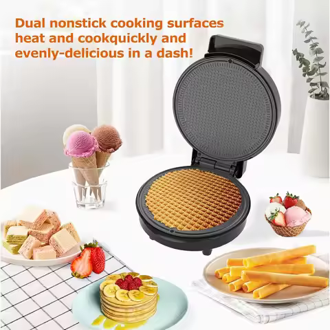 New 220V Household DIY Ice Cream Cone Machine Portable Breakfast Crispy Roll Machine 1000W Electric 