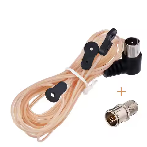 Eightwood 75ohm FM Antenna UNBAL Dipole Indoor HD Aerial With F Male T Shape for Yamaha Onkyo Denon 