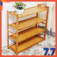 Rak Kasut Kayu Buloh 4 tingkat / Shoe Rack Bamboo Wooden 4 Tier